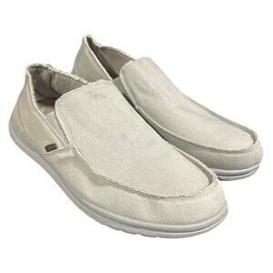 Canva Mens Size 12 Gray Slide On Canvas Washable Walking Loafers Deck Shoes